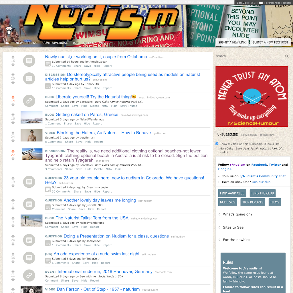 Reddit’s Nudism Subreddit